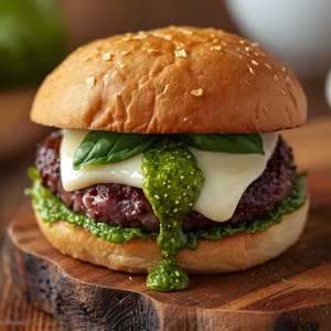 Goat Cheese Pesto Burger