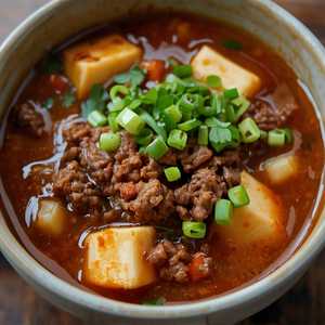 Ground Beef w/ Tofu Soup