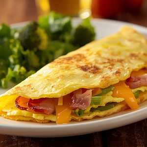 Egg White Omelette with Turkey Bacon & Monterey Cheese