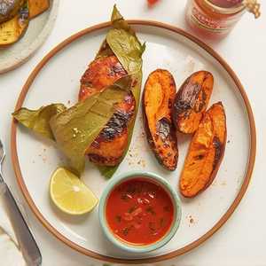 Pollo Horneado Con Platano