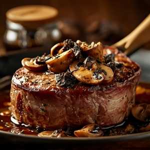 Costata Di Vitello Con Funghi Di Bosco E Tartufo Nero