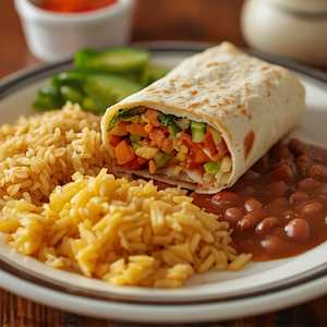 1 Veggie Burrito, Rice & Beans