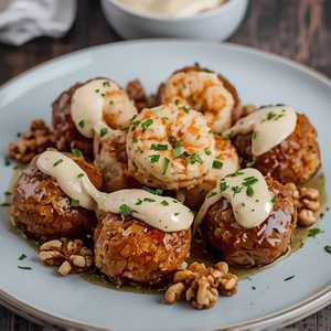 Shrimp And Walnut With Sauce 鸳鸯汁虾球
