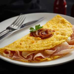 TORTILLA DE JAMON, PAPA Y CEBOLLA