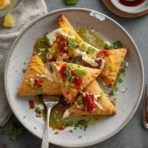 Aloo Tikki with Chana / Samosa chat