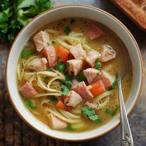 Sopa de Jamón y Fideo