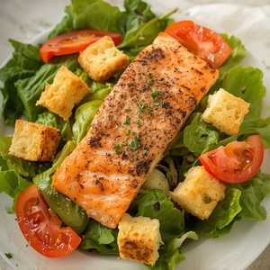 Blackened Alaskan Salmon Caesar