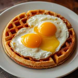Waffle with 2 Eggs