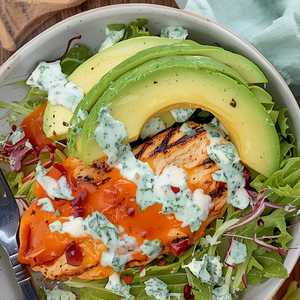 Grilled Buffalo Chicken Ranch Salad, GF