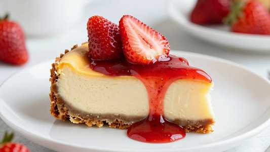 New York Style Cheesecake & Strawberries
