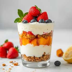Granola with fruits and Greek yogurt