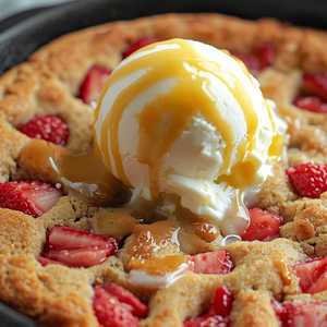 STRAWBERRY CHEESE CAKE COOKIE SKILLET