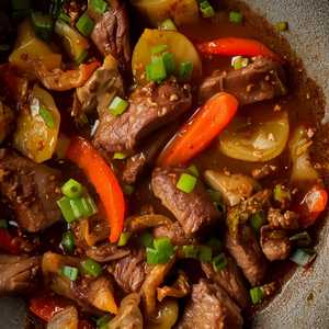 Stir Fried Beef w/Seasonal Vegetable