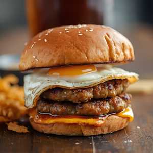 2 Sausage Patties & Egg Sandwich