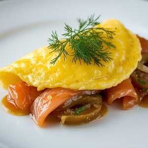 Lox, Egg & Onion Omelette