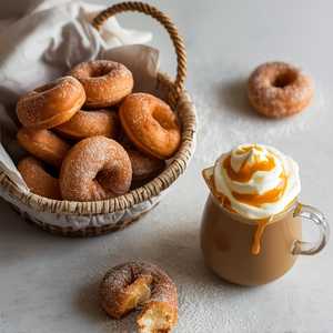 Hot, Little Caffè Latte Sugar Dusted Donuts