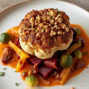 Walnut Tamarind Crusted Cauliflower Steak
