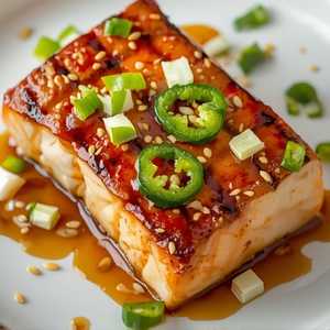 Halibut Collar, Teriyaki, Scallion, Sesame, Jalapeno