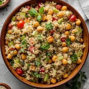 Bulgur Wheat & Quinoa Chickpea Salad