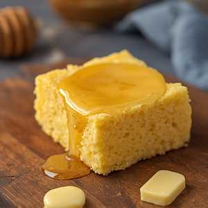 Homemade Cornbread with Honey Butter Glaze