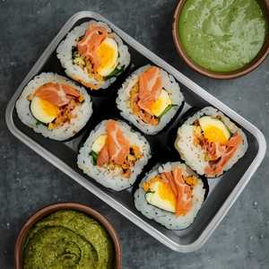 Cooked Salmon Sushi Roll