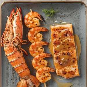 Grilled Lobster, Shrimp & Salmon