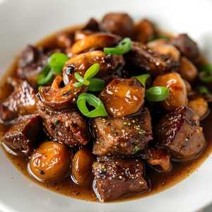 Ginger And Scallion Short Ribs With Mushrooms