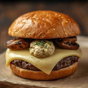 Wagyu Mushroom and Swiss Burger