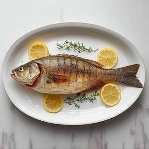 Whole Mediterranean Sea Bass Grilled with X-Virgin Aegean Olive Oil, Lemon and Oregano