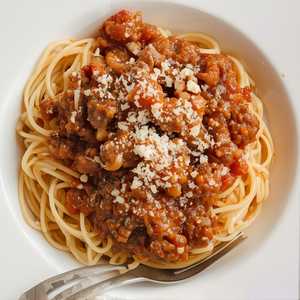 Spaghetti in Greek Style Meat Sauce