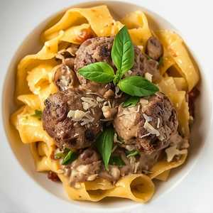 Wagyu Meatball & Pasta Stroganoff Sauce