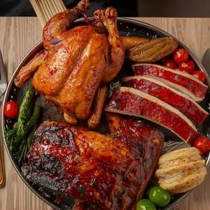 1/2 Pollo - 1/2 Costilla de Cerdo