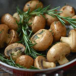 Rosemary Garlic Sautéed Button Mushrooms