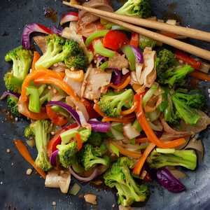 Stir-Fried Mixed Vegetable (Pad Pak Raum Tofu)