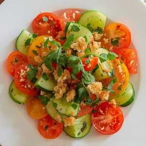 Summer Tomato + Cucumber Salad
