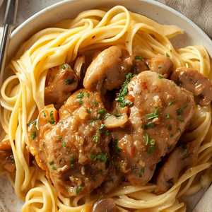 VEAL MARSALA WITH FETTUCCINE ALFREDO