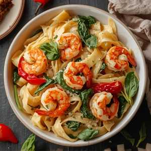 Wood Grilled Shrimp & Fettuccini