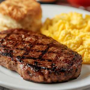 Grilled Ribeye Steak & Eggs