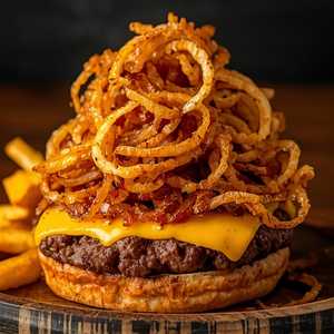 Crispy Onion Cheeseburger