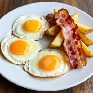 Three Eggs With Bacon