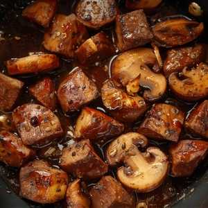 Mushroom Black Pepper Diced Steak