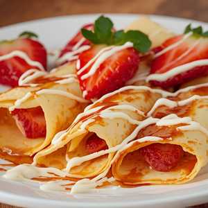 Strawberries & Cream Crepes