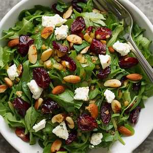Chopped Salad with Feta, Port Dried Cherries, Marcona Almonds and Walnut Vinaigrette