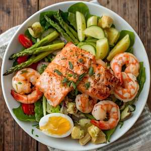 Grilled Salmon and Chilled Shrimp Louie