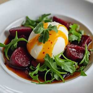 Burrata, roasted baby beets, arugula and pine nuts