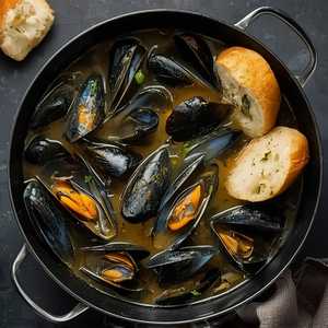 Cider Steamed Mussels