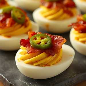 Deviled Eggs - Jalapeno & Bacon Jam