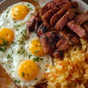 1/2 Pound Chopped Steak & 3 Eggs