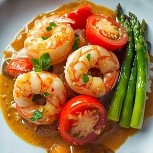 Garlic Shrimp, Tomato & Asparagus