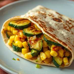 Grilled Zucchini & Corn Burrito